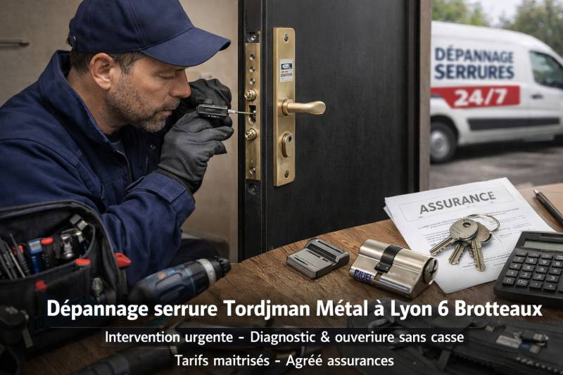Spécialiste du dépannage de serrure Tordjman Métal à Lyon 6 Brotteaux